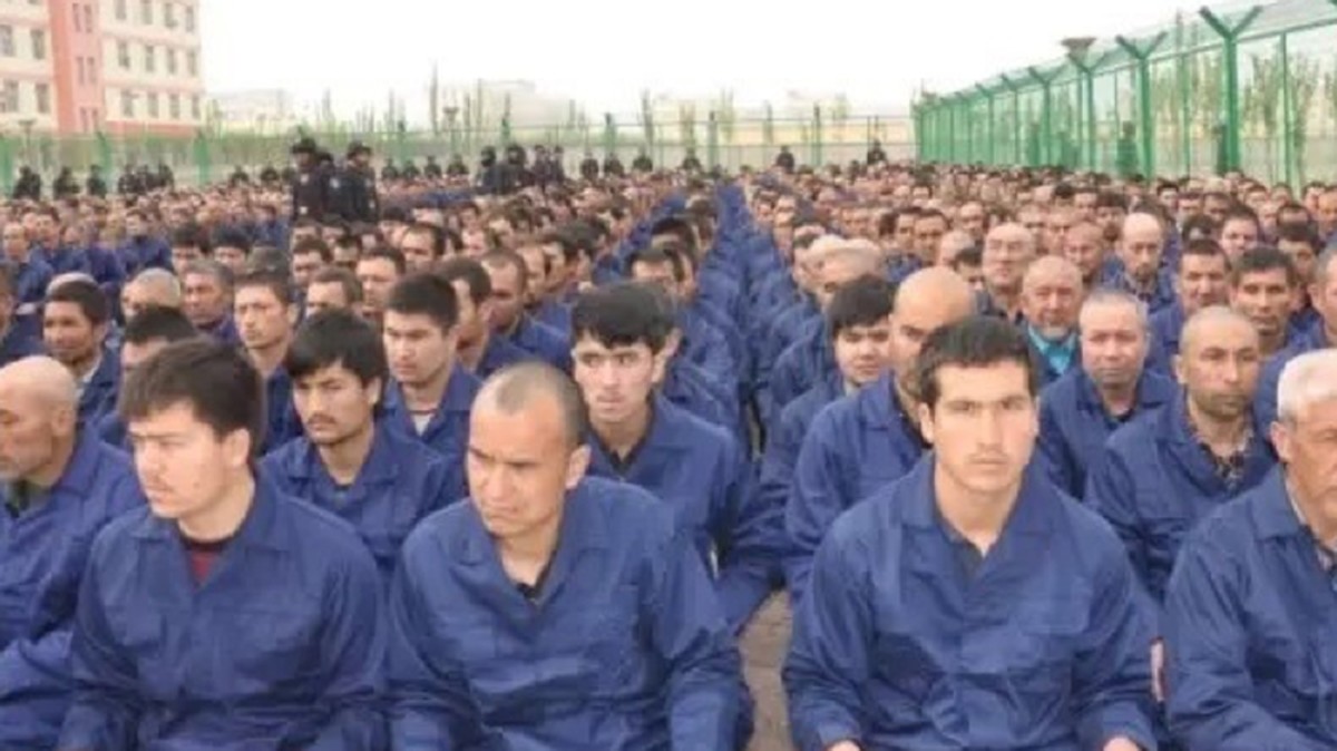 Uighur Men in Concentration Camp
