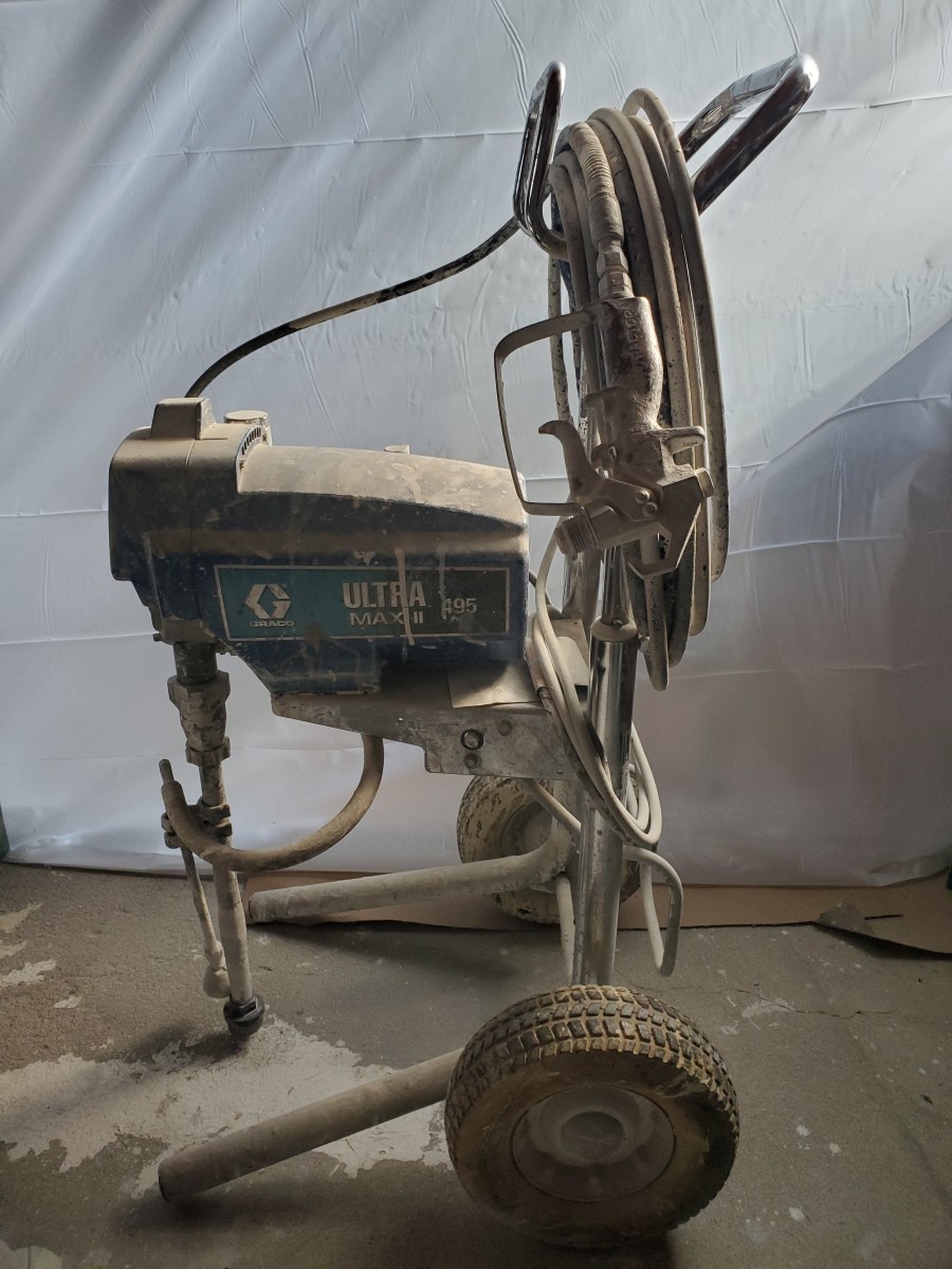 My Graco 495 Ultra Max sprayer I use mostly for exterior spray painting. 