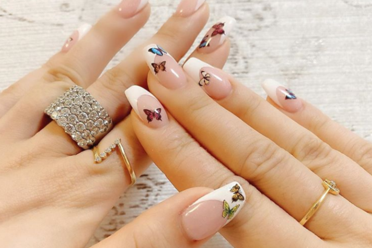 Butterfly Nail Art with Clear Tips - wide 9