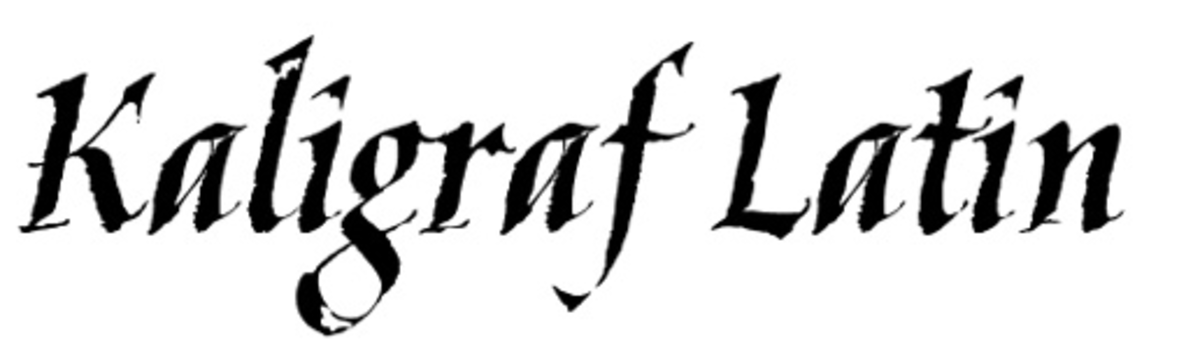 Kaligraf Latin has the look of brush-stroked calligraphy. 