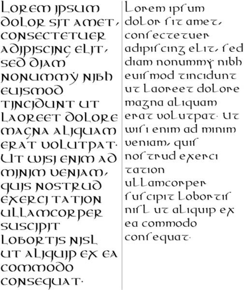 Uncial is a majuscule script (written in all capital letters) used commonly from the 4th to 8th centuries AD by Latin and Greek scribes.