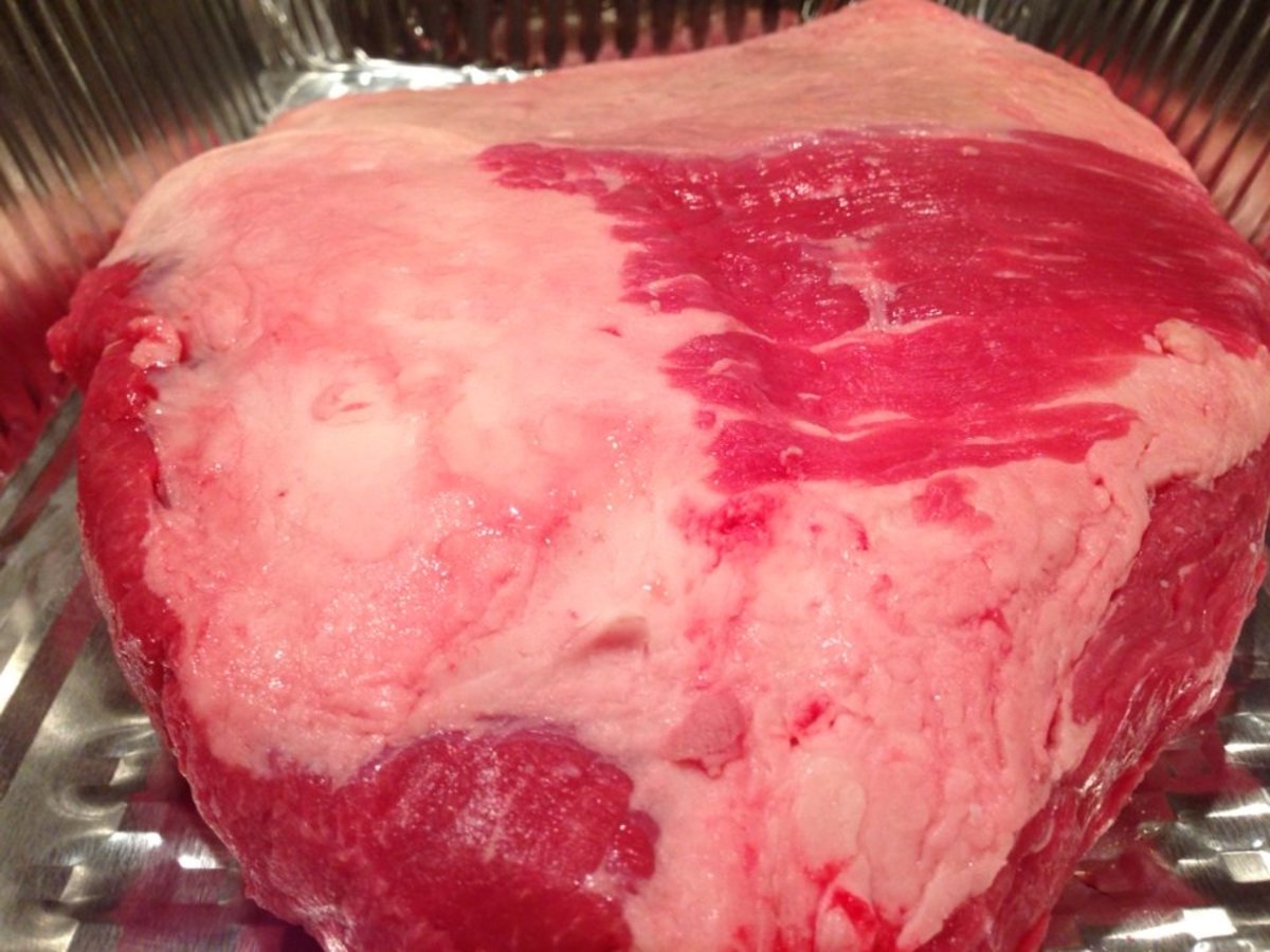 Raw beef brisket, center cut, before putting on rub