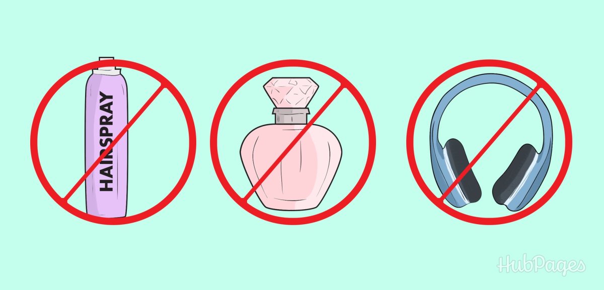 Hairspray, perfume, and over-the-ear headphones are all possible sources of bacteria that you should keep away from new piercings.