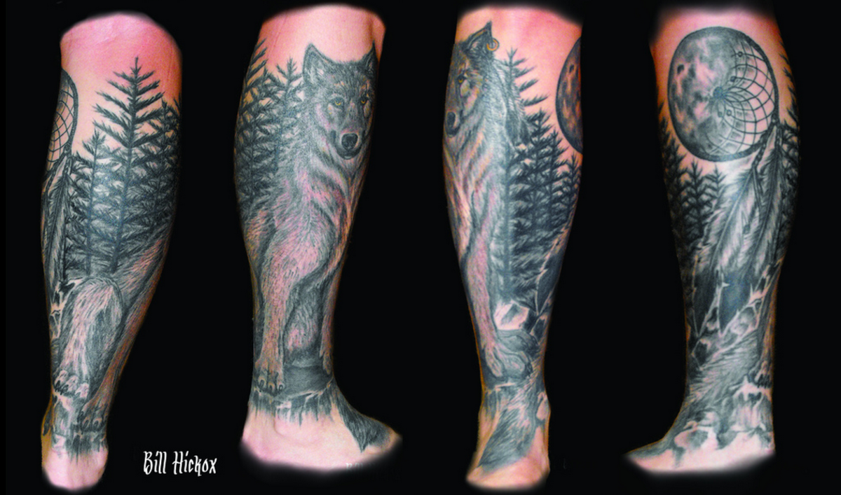 Tattoo that covers two shins