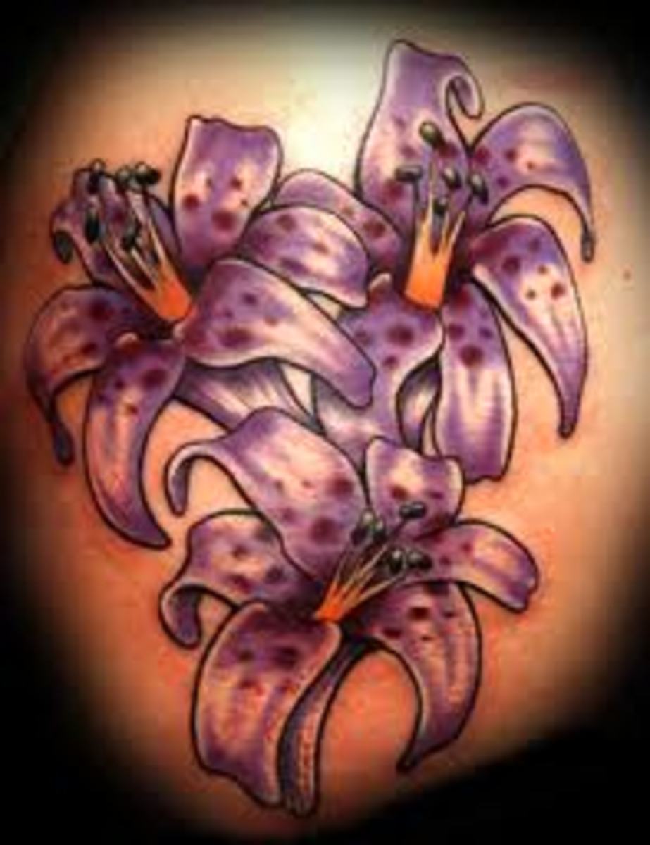 Tiger Lily Tattoos with Skull