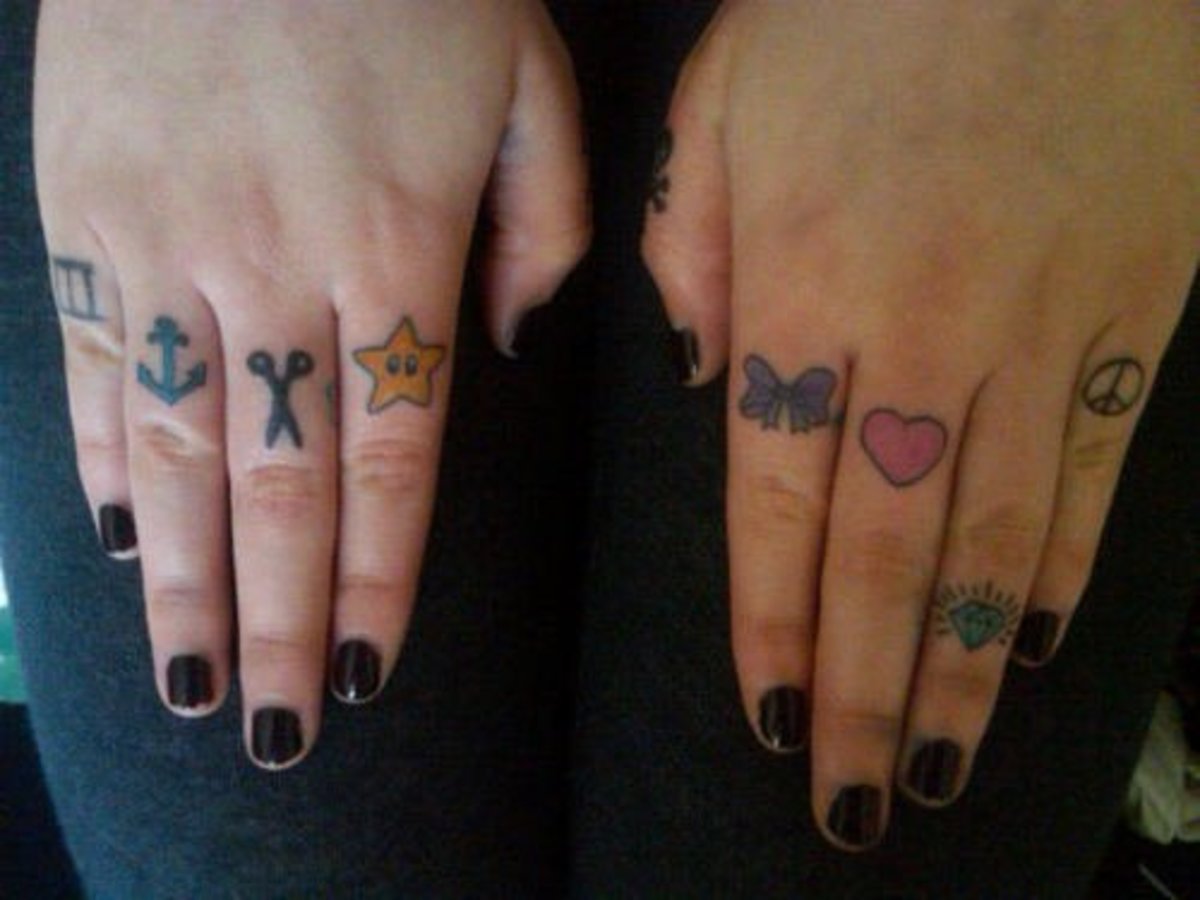 Cute, girly, finger tattoos