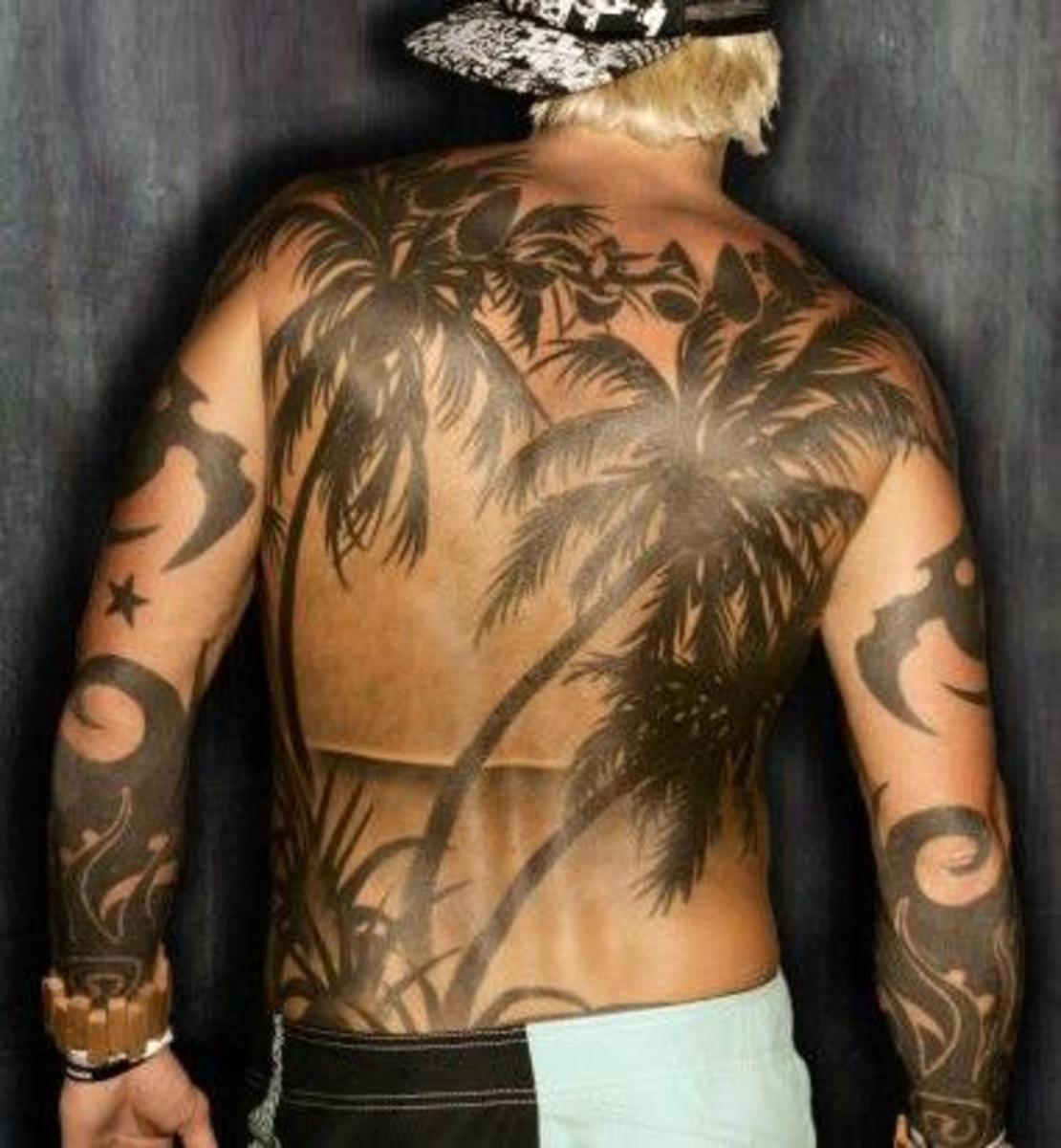 Fantasy Chest Flower Belly Tree Tattoo by Allen Tattoo