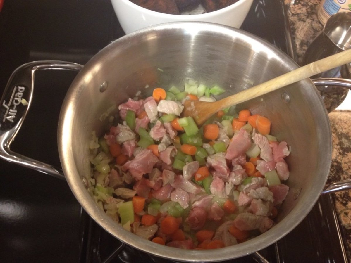 Lightly simmer in soup pot for 45 minutes to an hour.