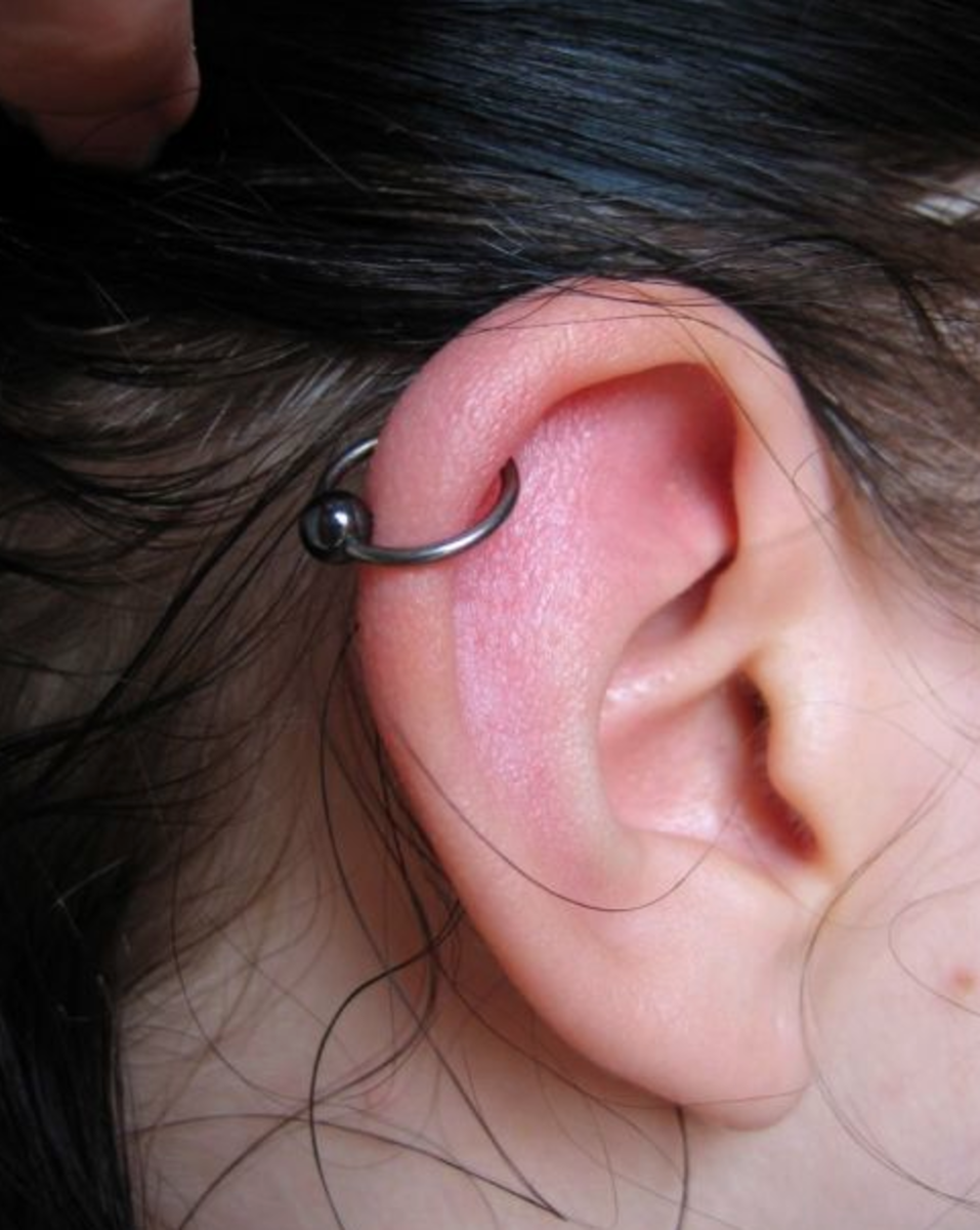 A cartilage piercing