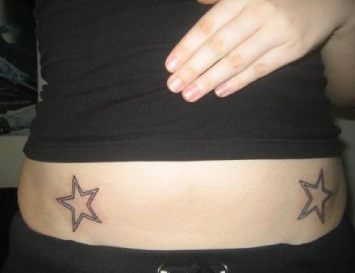 Double hip star tattoo 3  Stomach tattoos women Star tattoos Sharpie  tattoos