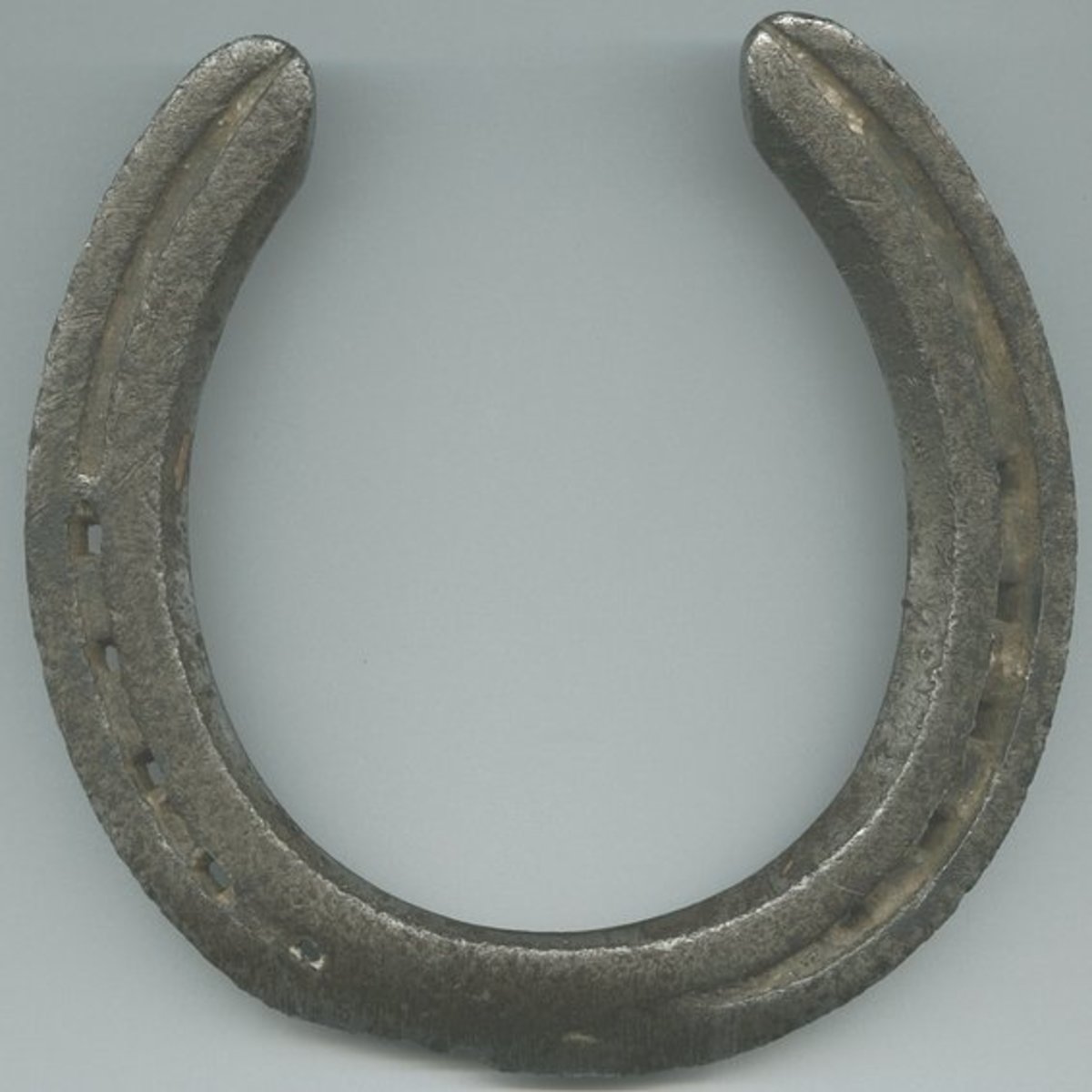 A horseshoe with the ends pointing up (as shown here) is good luck; the ends pointing down is bad luck.