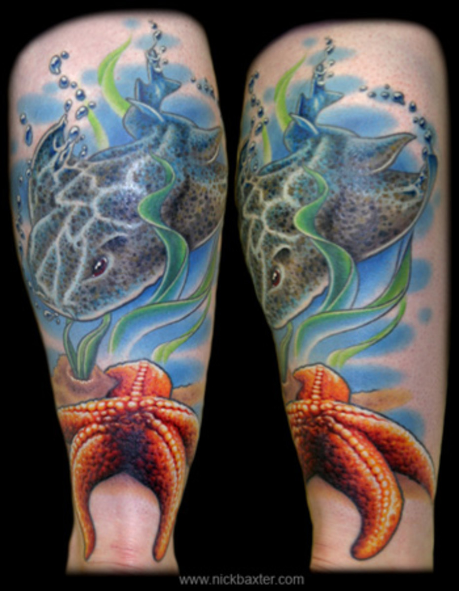 Starfish, Angel Shark Tattoo