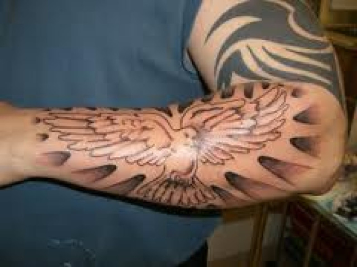 Dove and Light Forearm Tattoo