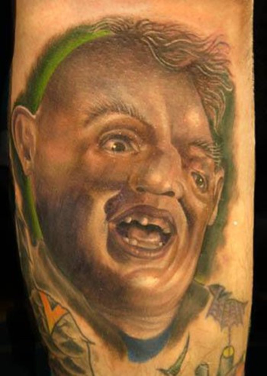 Sloth from the 1980s classic "Goonies" is an iconic character definitely worthy of being inked permanently into your flesh.