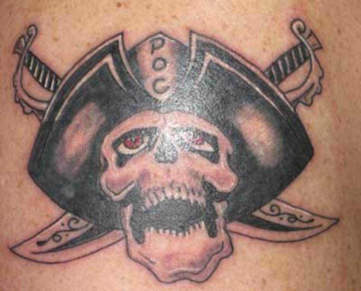 Skull With Pirate Hat (Jolly Roger) Tattoo