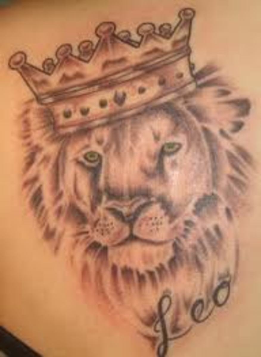 Знак Льва с короной тату