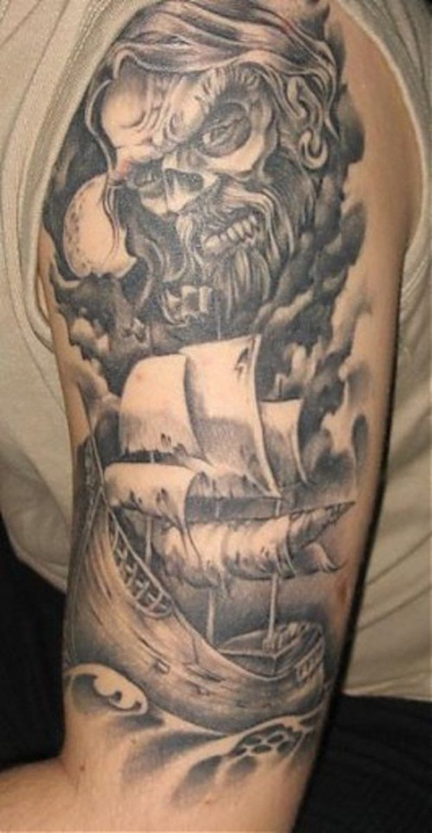 Classic American Clipper Ship Tattoo Design