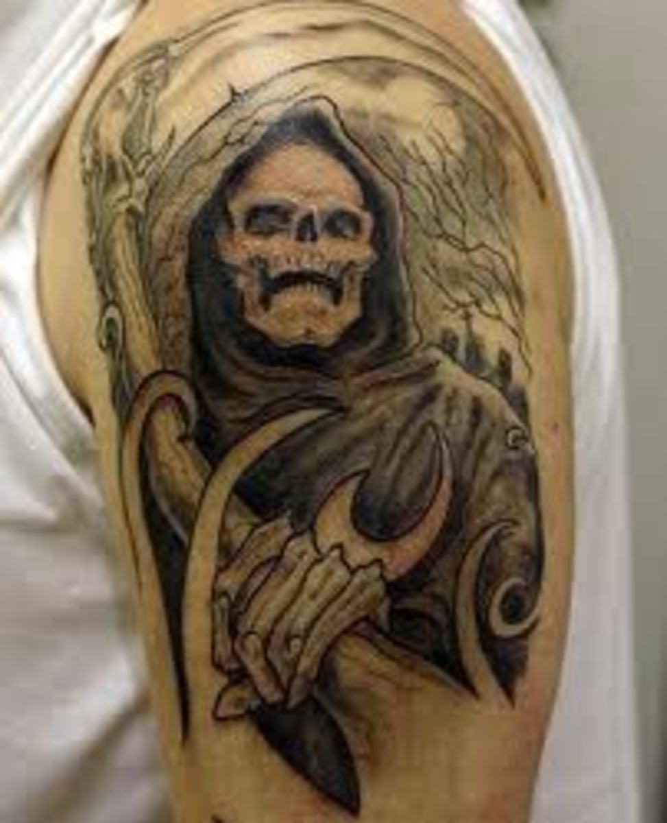 grim reaper scythe tatto