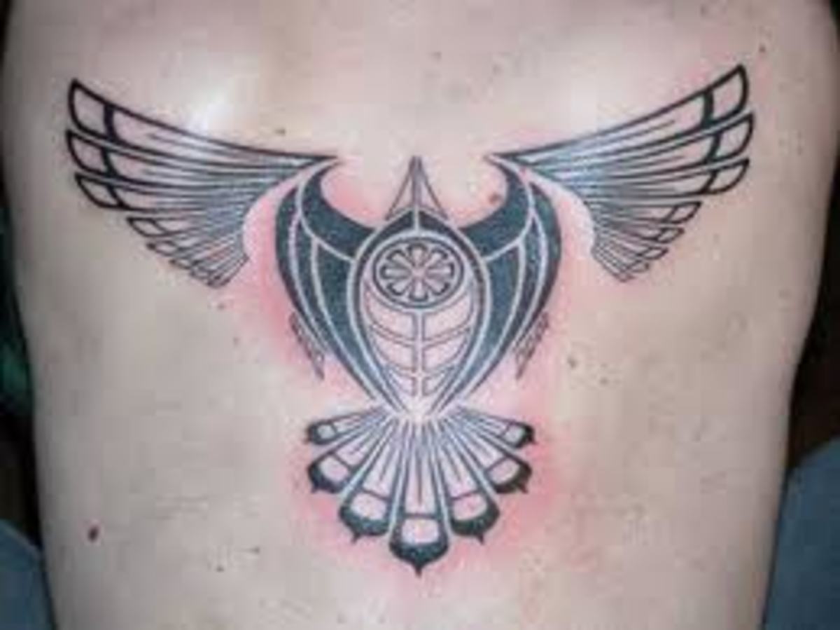 Aztec eagle tattoo.