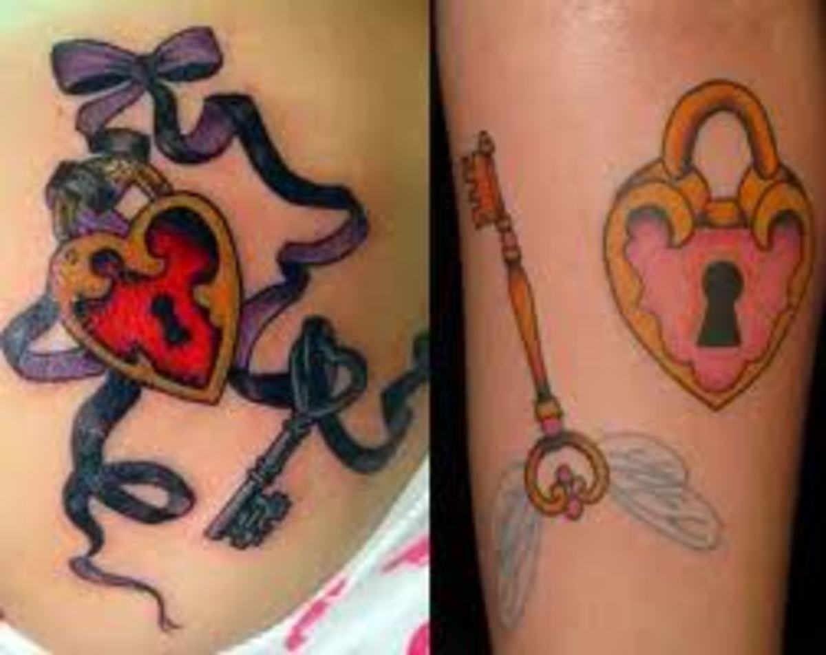 Татуировка сердце и ключ