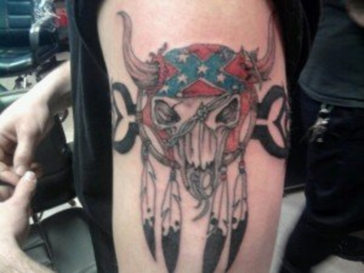 rebel flag skull tattoo