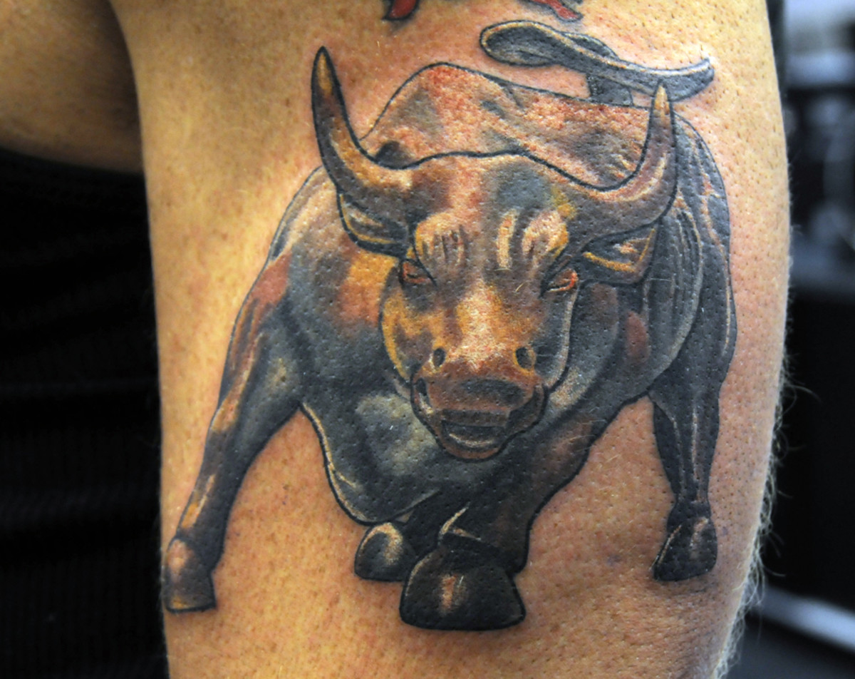Free Photo Prompt | Infernal Punk Zodiac Sign Bull Tattoo
