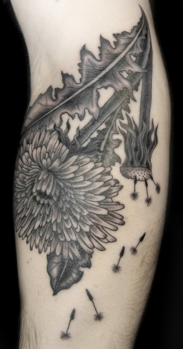 40 Nice Dandelion Birds Tattoos