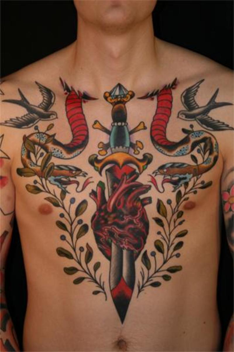 Traditional eagle chestplate flash by Sailor Jerry tattooed by Kyle Hulker  at All City Tattoo St Louis MO  Tattoos City tattoo Traditional chest