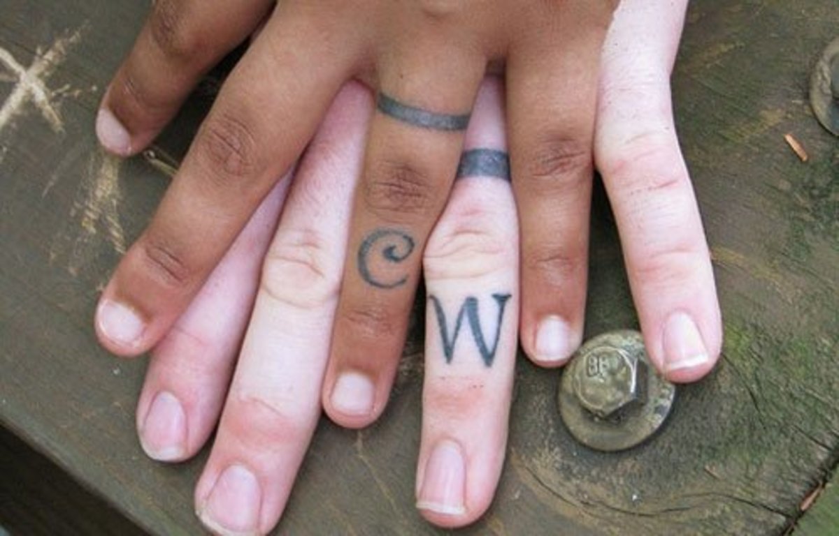 Initial tattoo ring