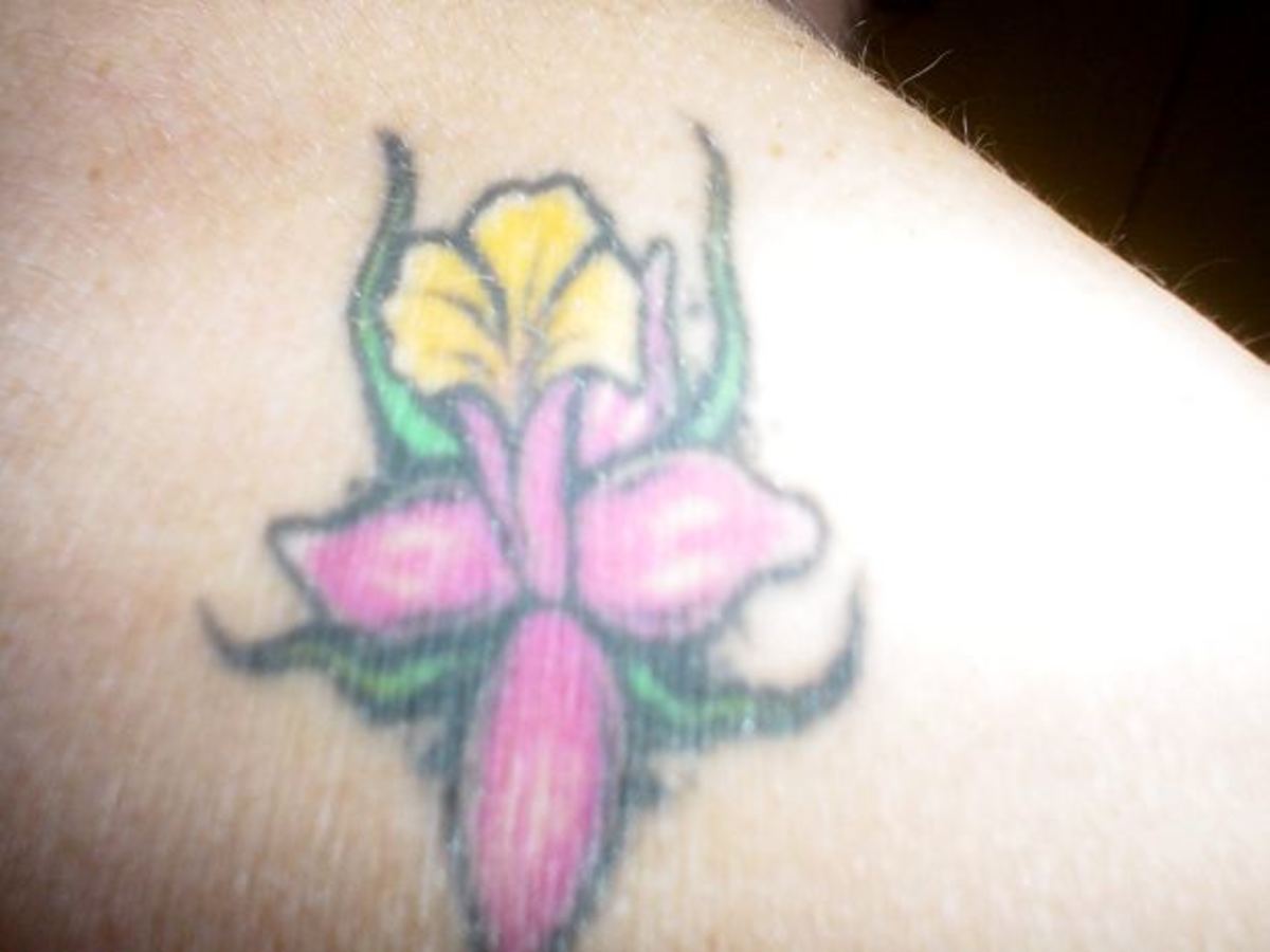 A sun-damaged tattoo that will require a touch-up. Don't let this be you.