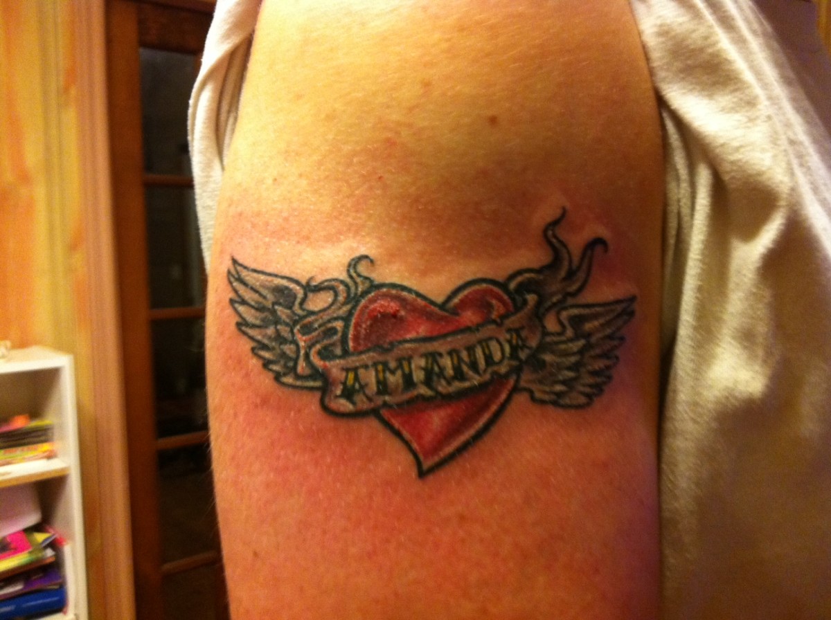 This is a fresh tattoo: Notice the swelling! Learn how to keep it looking good.