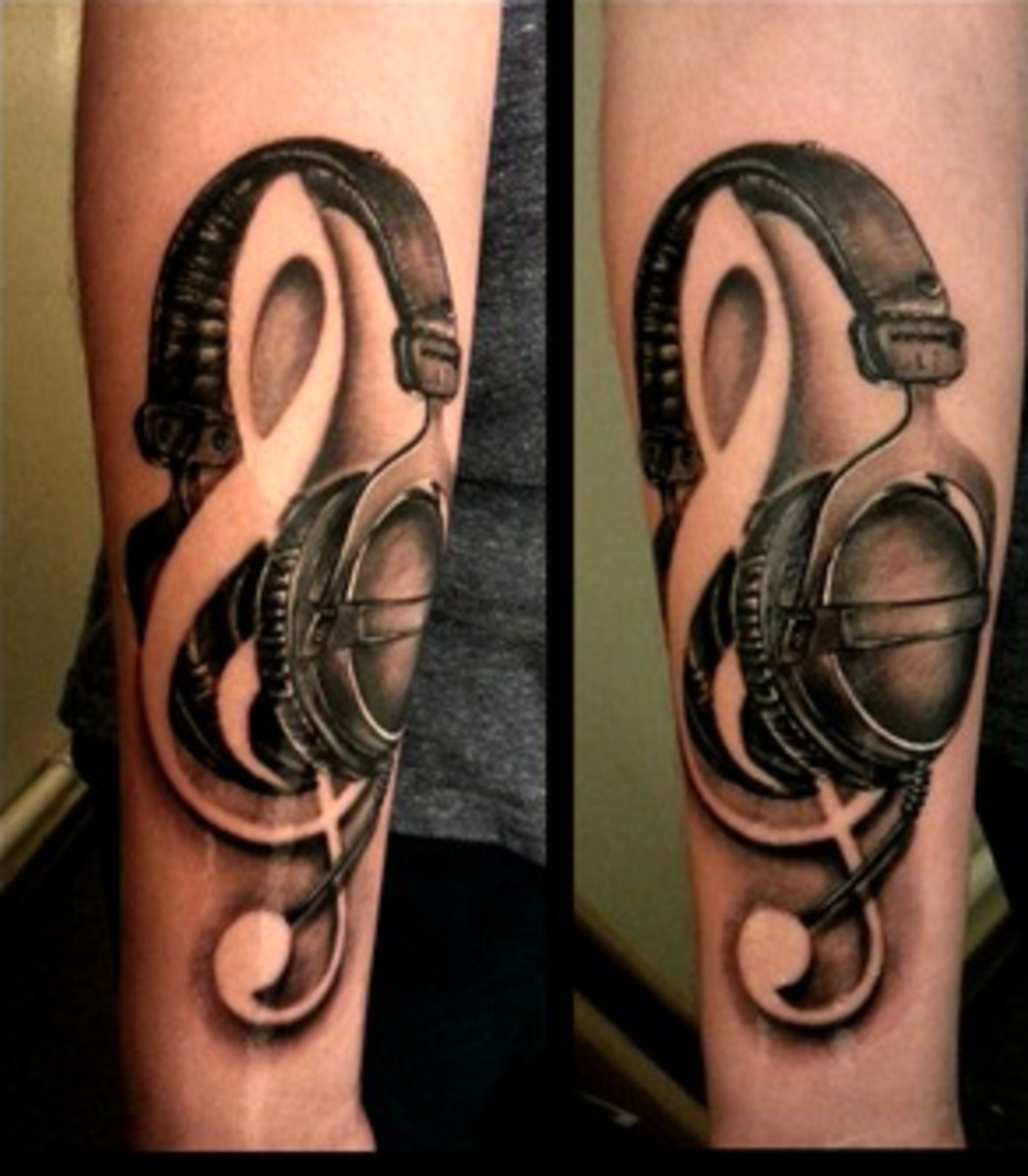 Music tattoo on arm