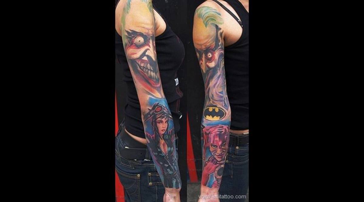 Batman sleeve. Comic book tattoo