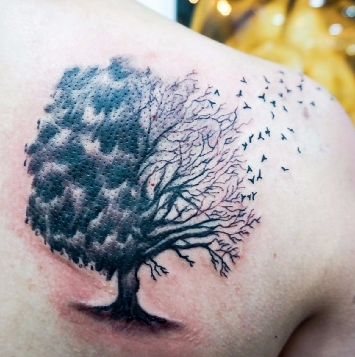A tree tattoo.