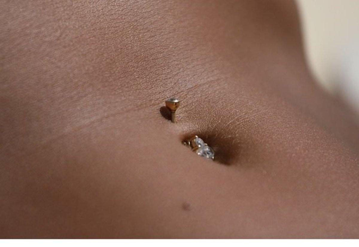 This is what a typical belly button piercing looks like. 