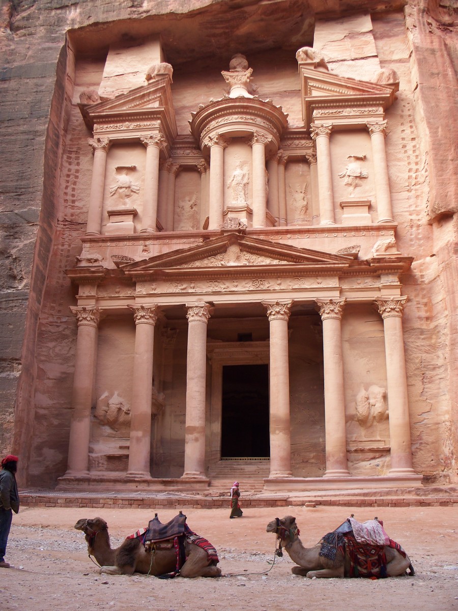  Al-Khazneh, also known as "The Treasury." You may recognize this from "Indiana Jones and the Last Crusade."  It was the Temple of the Holy Grail.