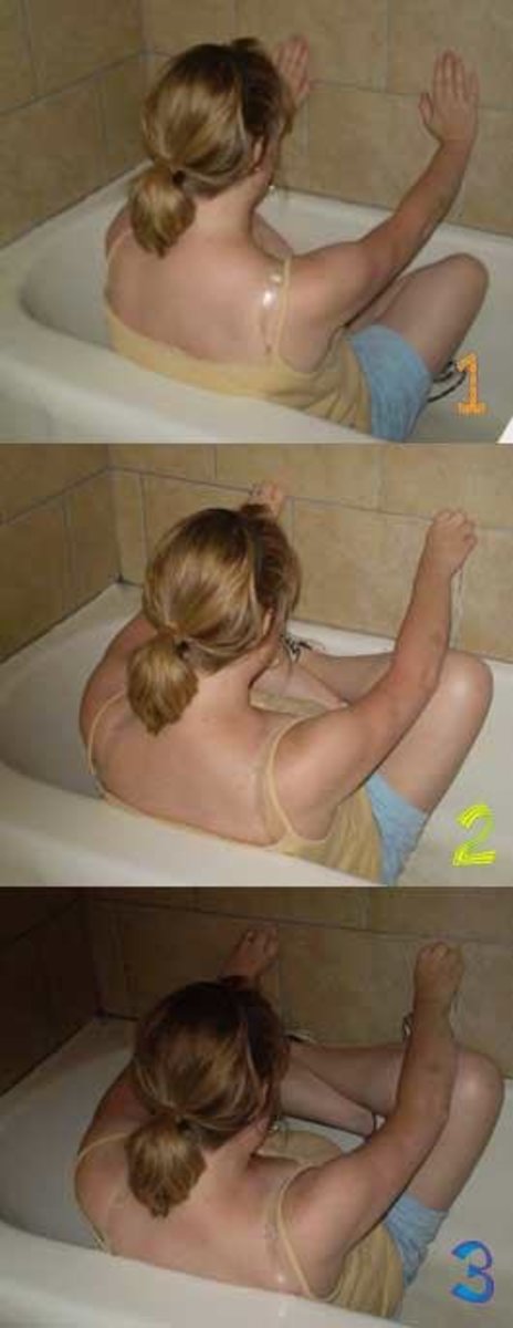 You can crack your own back in a bathtub