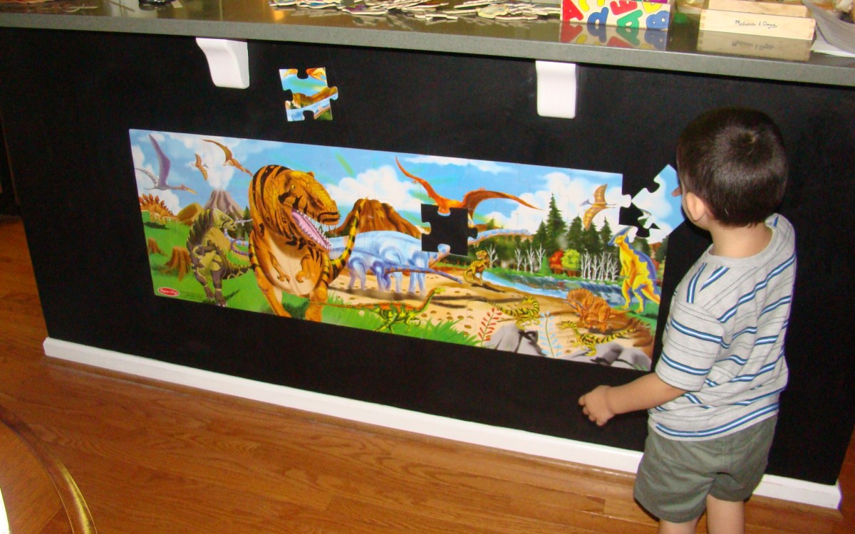 Magnetic floor puzzles can make beautiful wall art!