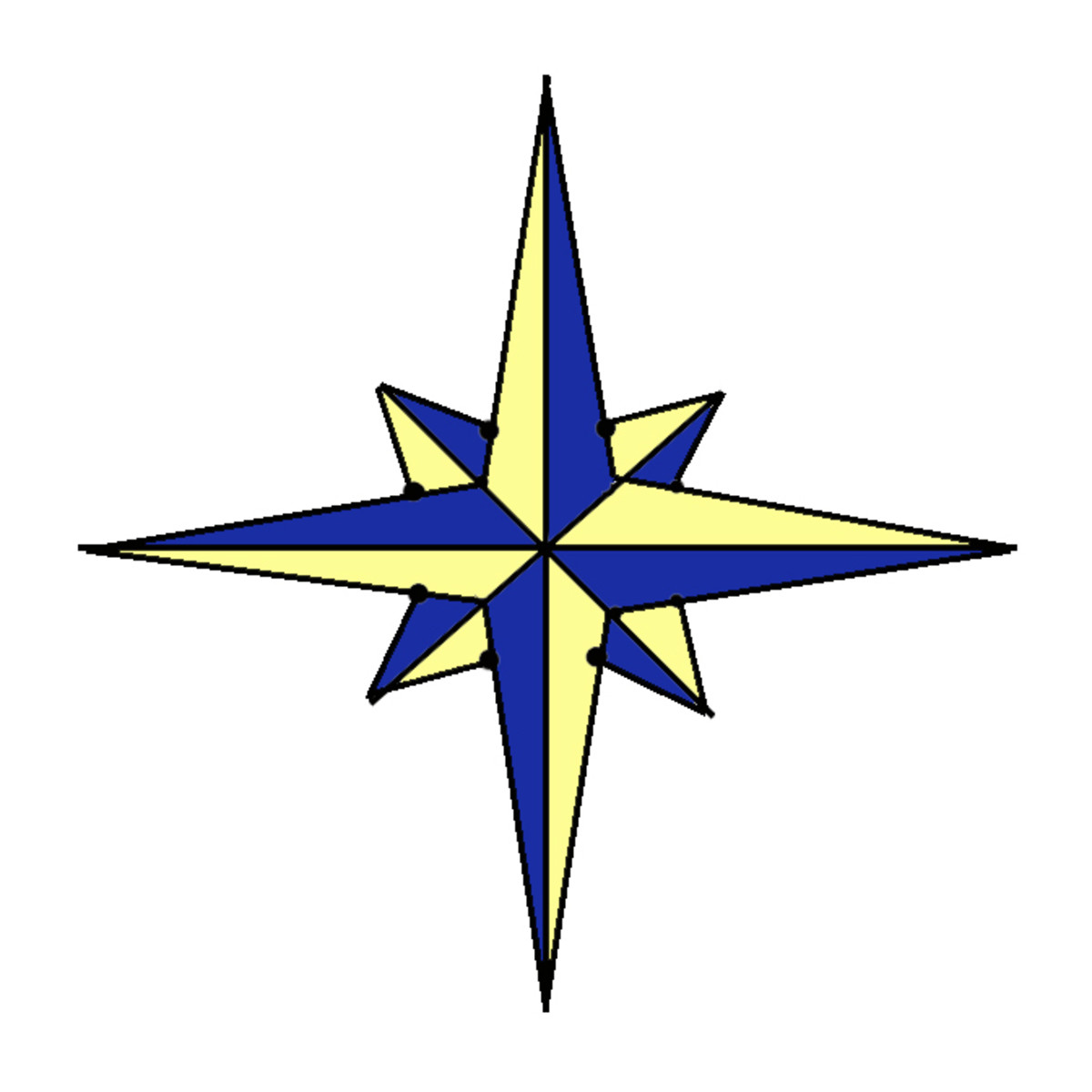 how to draw a compass rose simple