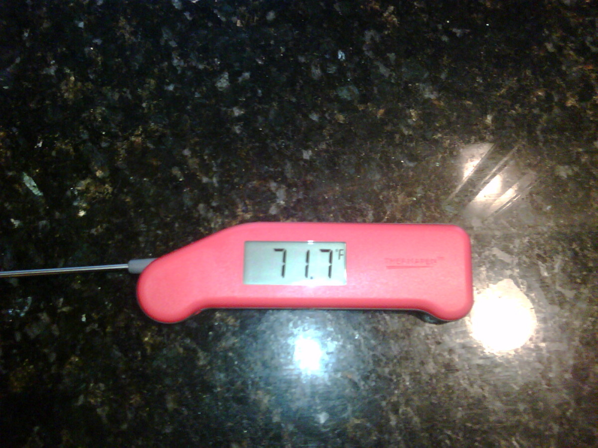 This is what the Thermapen looks like; it fits comfortably in your hand. It not only gives accurate meat temperature readings, but also seems to know the temperature of my house.