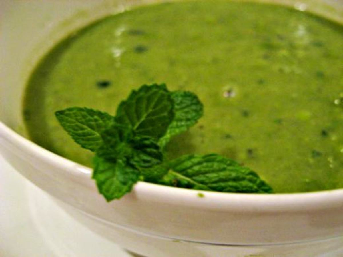Mint and pea soup. (Photo by E. A. Wright)