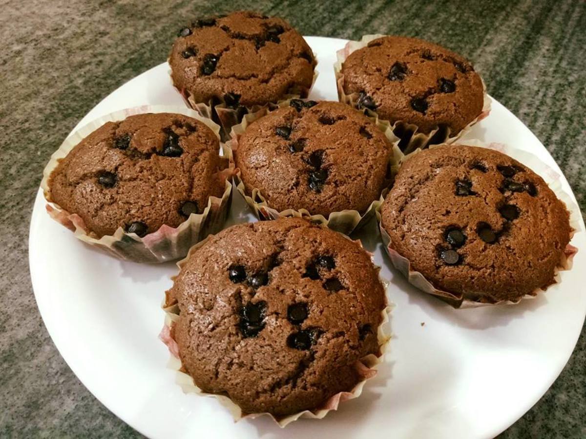 Eggless Chocolate Muffins