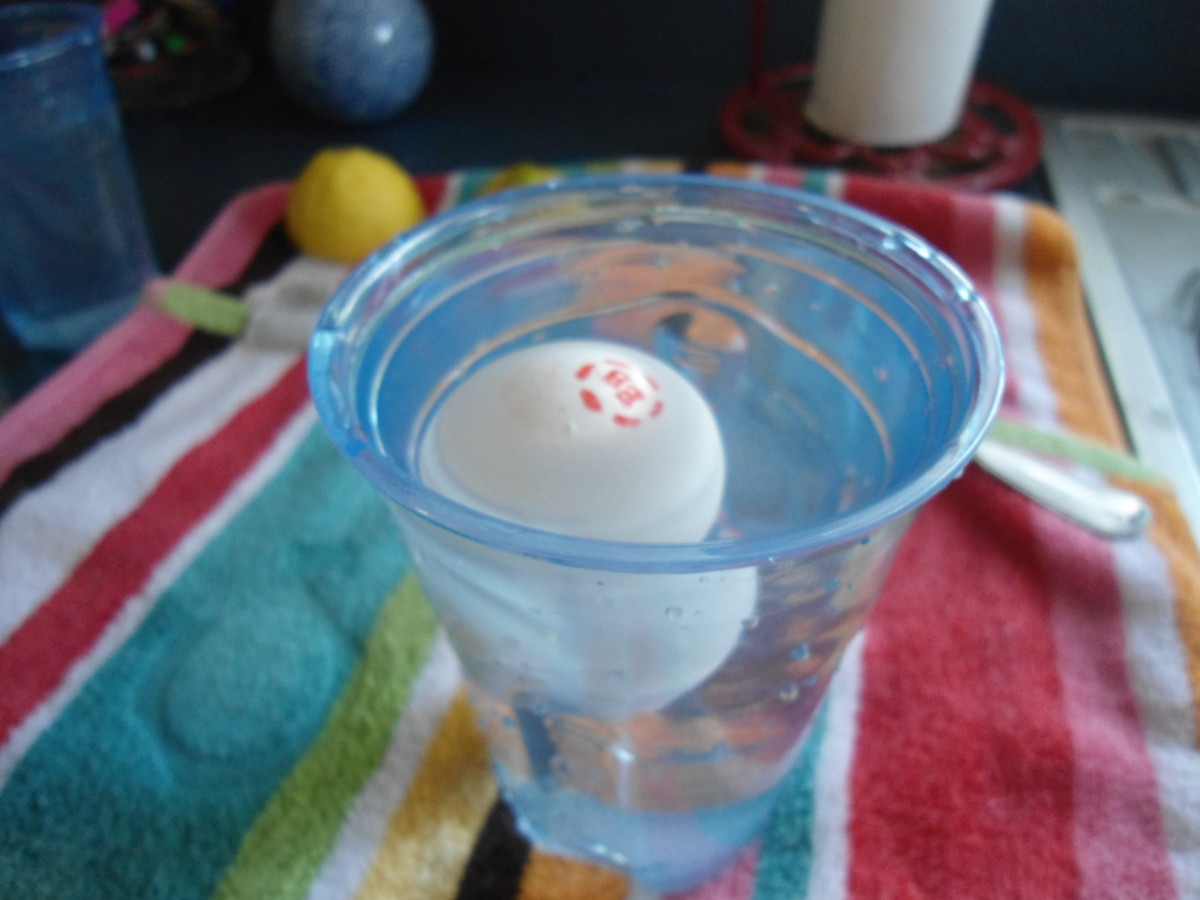 egg floating in sugar water