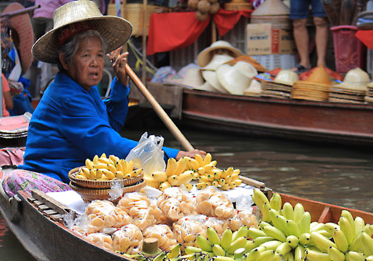 One of the most famous of Thai traditions is the floating market - once the mainstay of trade on the canals, but now largely maintained as a tourist attraction