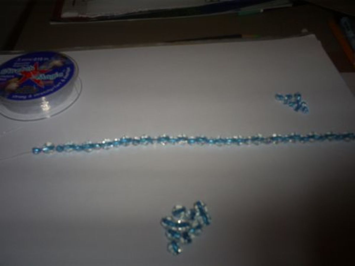 Add beads all the way across the stretch magic cord.