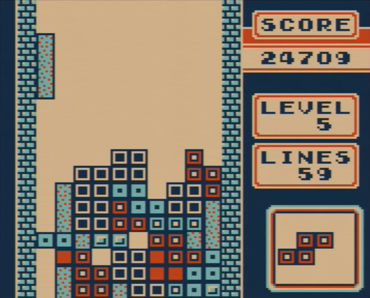 The color palette used for Tetris programmed into Game Boy Color (separate from the Tetris DX release).