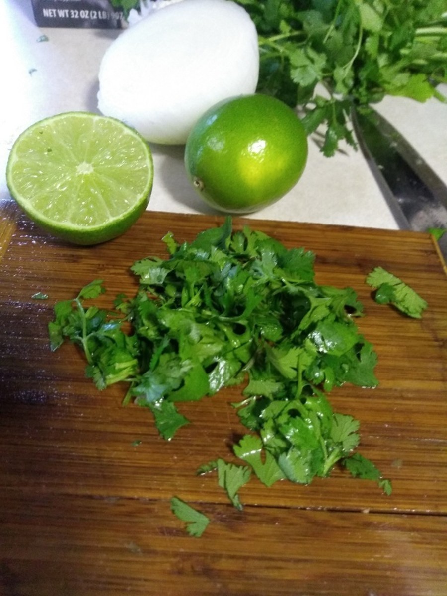 Add snipped cilantro during the last five minutes of cookng. 