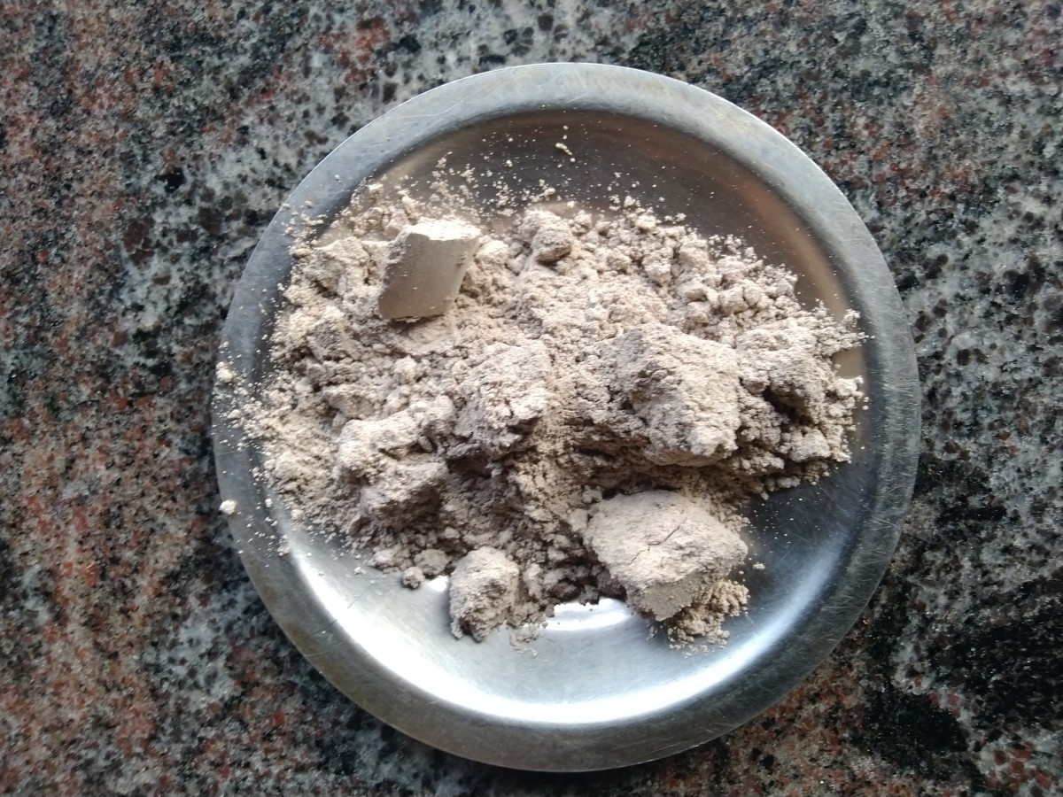Ash from cow dung based natural preparation known as Bhasma or Vibhooti