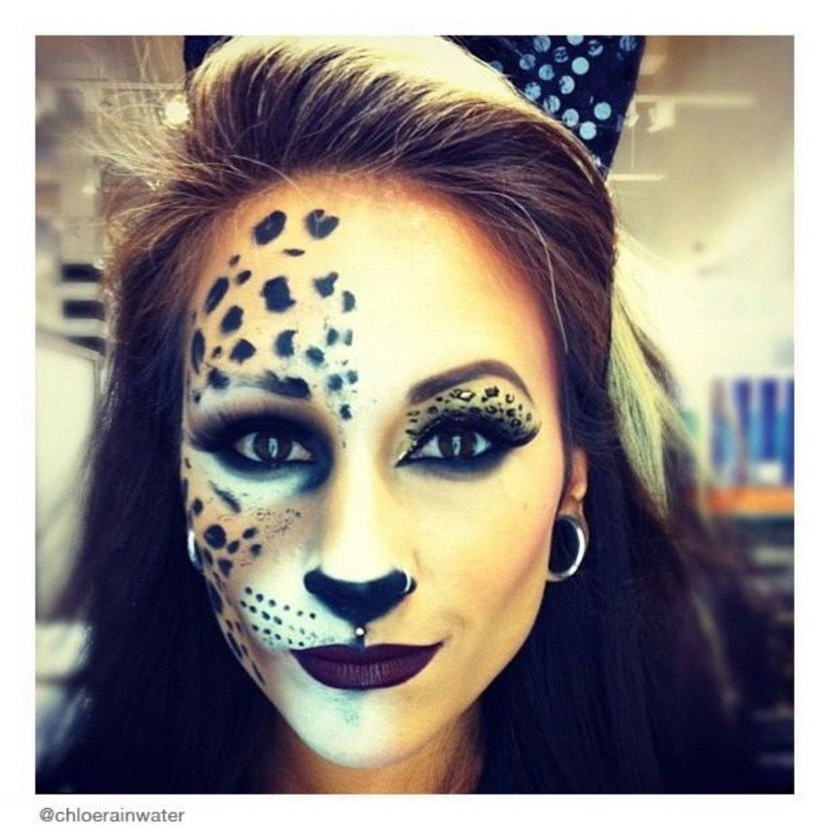 Wild cat makeup for woman 