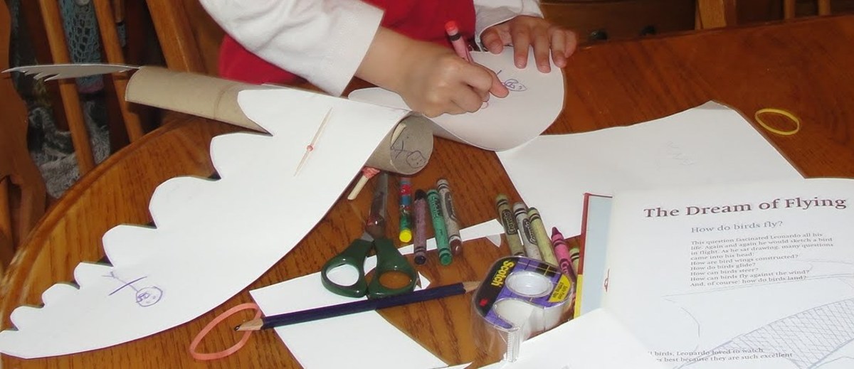 Making and testing out models of Leonardo da Vinci's ornithopter from Lesson 3: Leonardo da Vinci: The Inventor
